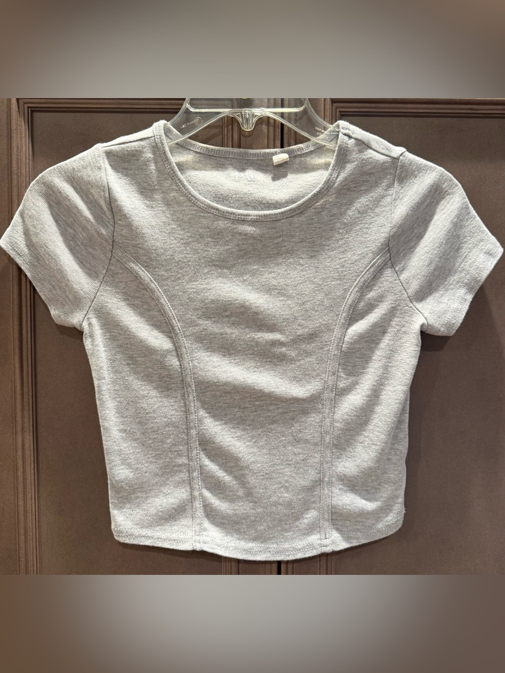 PacSun Small Light Gray Short Sleeve Seam-Detail Tee PacCares Collection